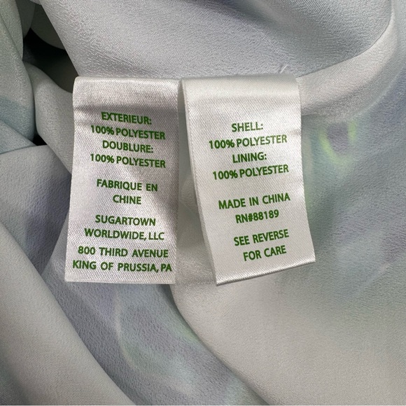 LILLY PULITZER Floral Tropical Print Long Sleeve Midi Dress BLUE / SIZE 8 - Picture 13 of 14